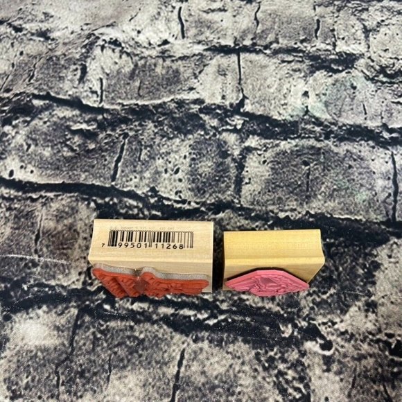 Embossing Arts Easter Sentiment Decorated Bunny Eggs Rubber Stamp Wood - Picture 3 of 8